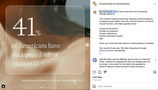 Dr. Mark Hyman Instagram post